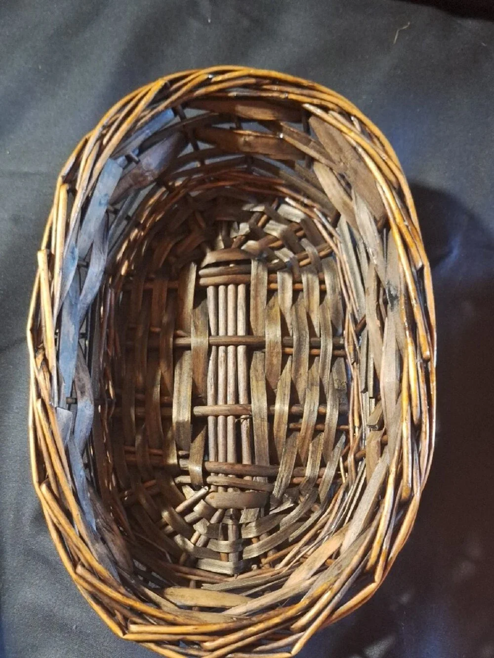 Brown Wicker Lined Bread Basket